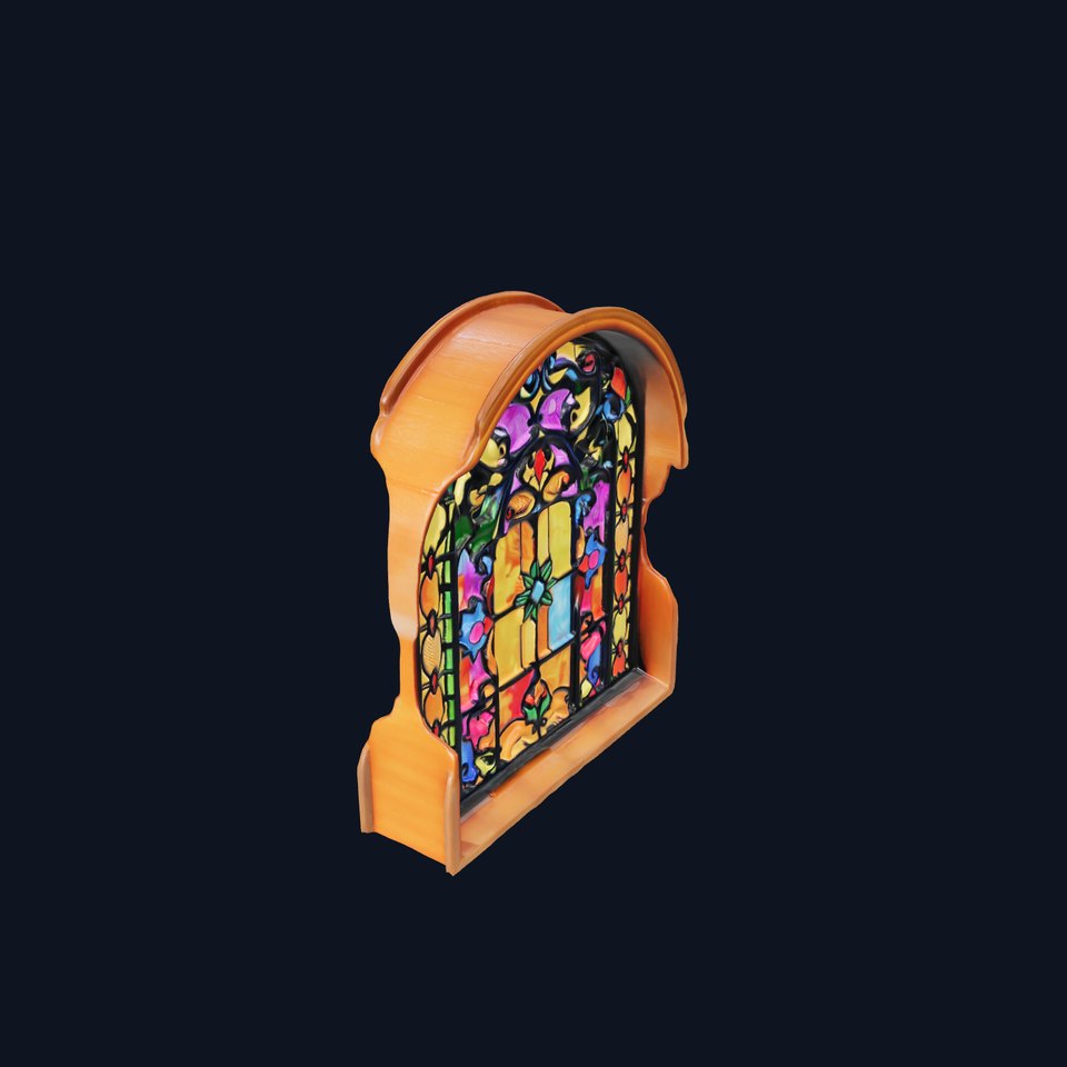 Vibrant Stained Glass Window model pack